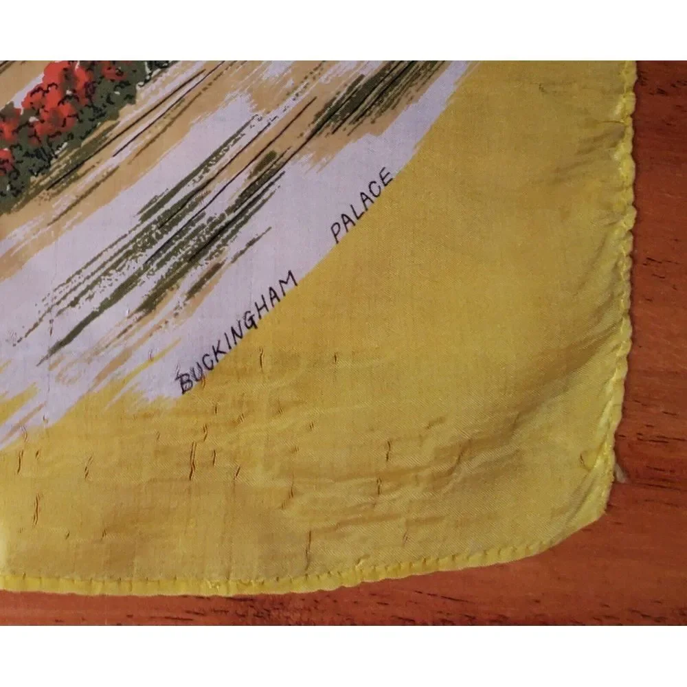 Vintage London Scarf Buckingham Trafalgar Parliament Cathedral Westminster Abbey